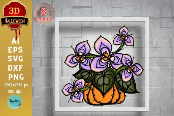 3D Halloween Flower: Spooky and Fun Design Elements