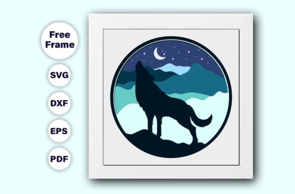 3D Wolf Svg & Wolf Shadow Box Svg: A Creative Design Asset