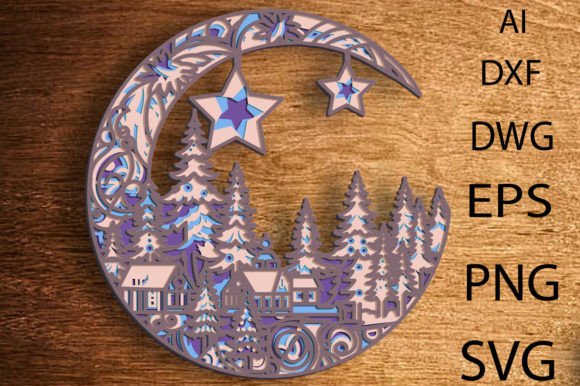 Christmas Moon Toys 3D Mandala Svg Files