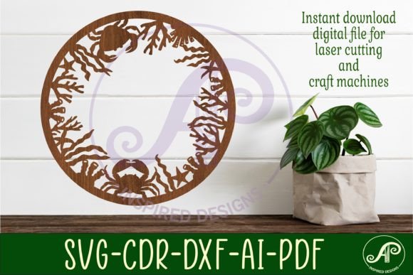 Coral Wall Art Sign, SVG File: Vector Fi for Laser Cutting