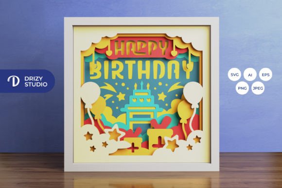 Create a Stunning Birthday Centerpiece with a 3D Shadow Box SVG