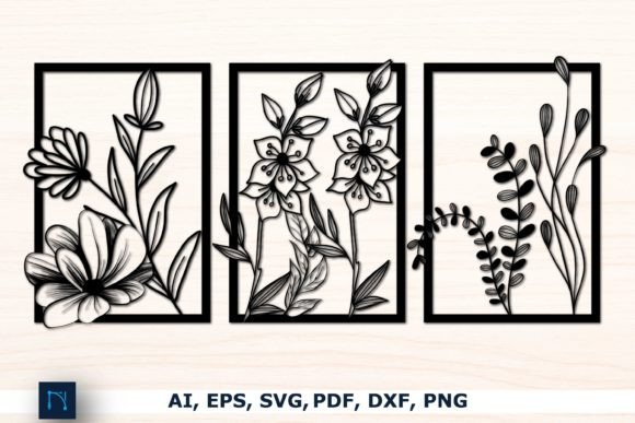 Elegant Floral Frame SVG Designs for Laser Cutting