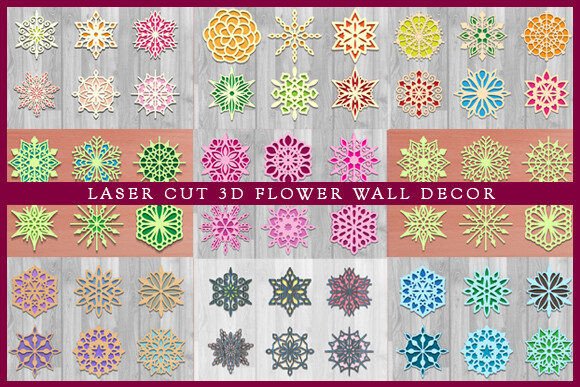 Elegant Laser Cut 3D Mandala Wall Decor Set
