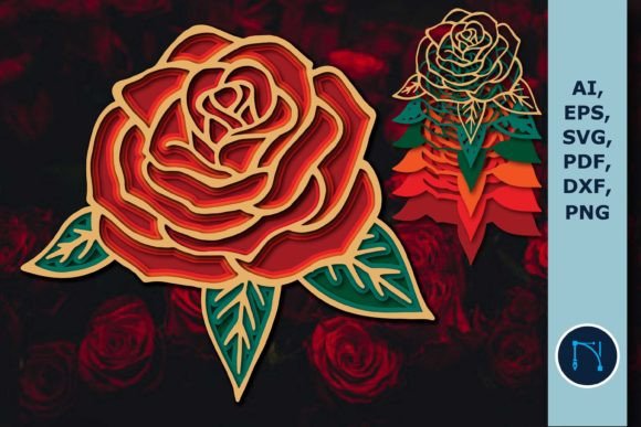Elegant Layer Laser-cut Rose for Decor SVG Designs