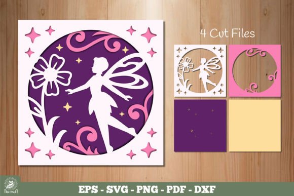 Fairy & Flowers Layered Papercut SVG: Enchanting Design