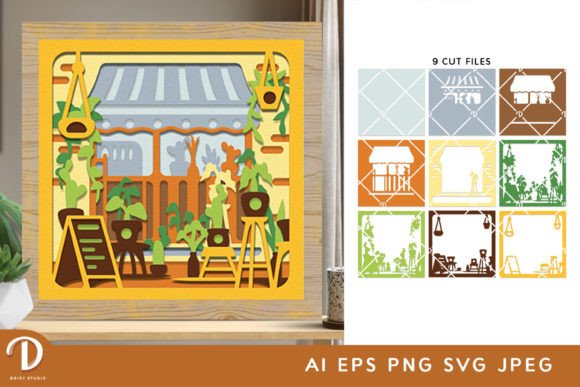 Flower Shop 3D Shadow Box Paper Cut