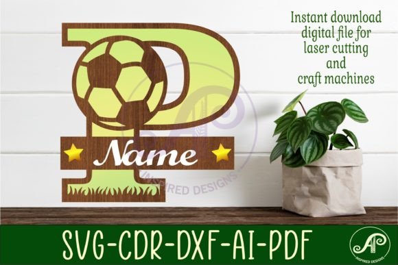 Football or Soccer Monogram P Letter: A Dynamic Design Asset