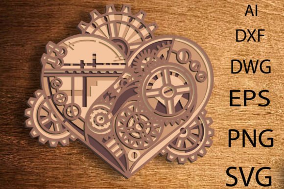 Heart Mandala Multilayer SVG: A Unique 3D Design Asset
