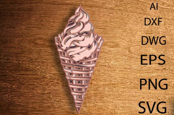 Ice Cream Multilayer 3D SVG: A Sweet Design Asset