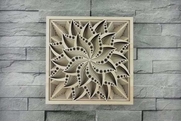 Layered Mandala: 3D Flower Cut File for Laser Cutting
