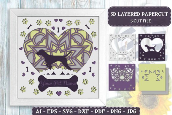 Pet Dog 3D Layered Papercut: Creative Design for Every Project