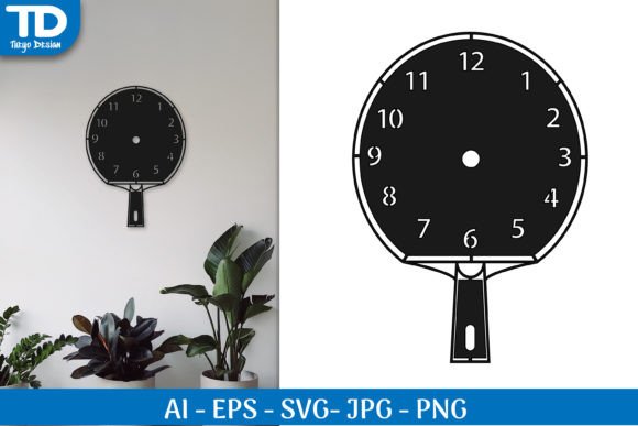 Racket Wall Clock Svg: A Laser Cut Design Asset