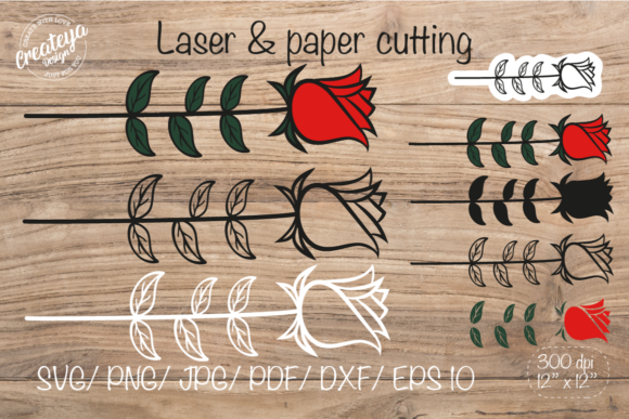 Rose, Flower Laser SVG for Paper and Laser Cutting
