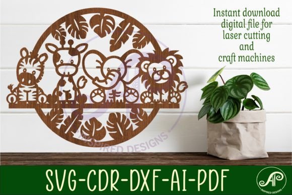 Safari Animal Wall Art Sign, SVG File