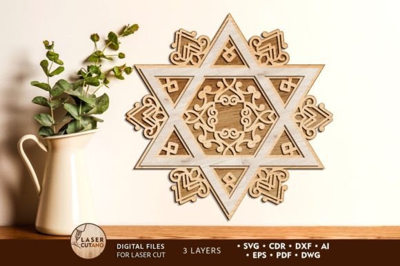 Star of David Multilayer Wall Decor for Hanukkah