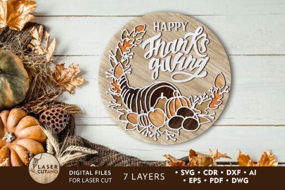 Thanksgiving Day Multilayer Cut Template for Festive Decor