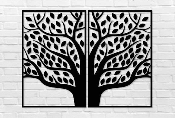 Tree Wall Interior Decor Laser Crafts: Elegant Design Files